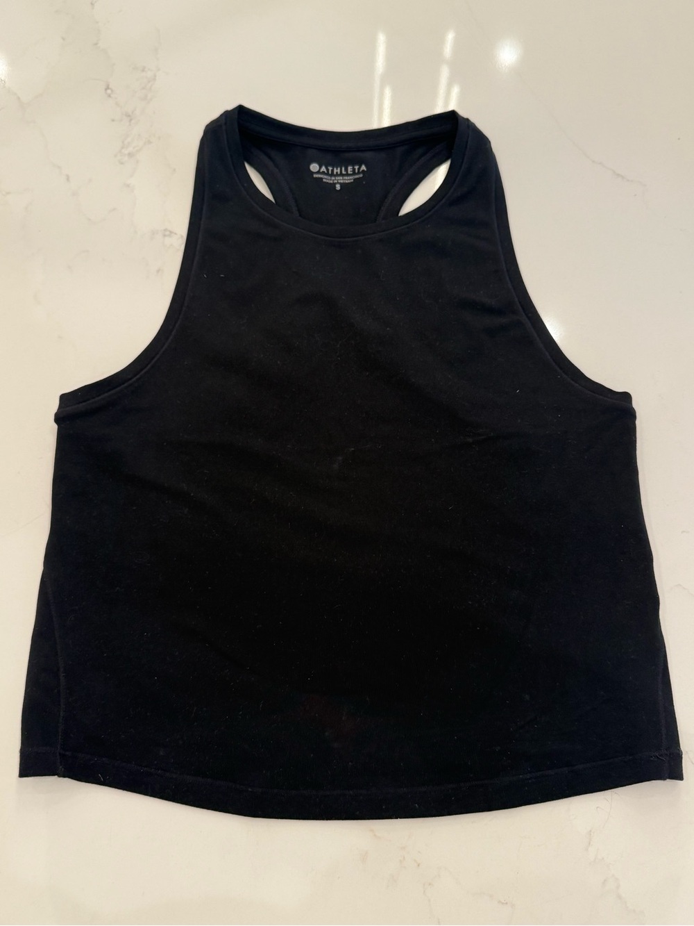 Athleta Black High Neck Racerback Tank